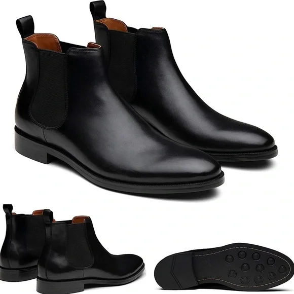 Dunross & Sons Jayden Black Mens Chelsea Dress Boots US Size 11